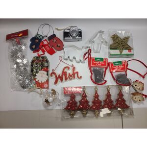Large Christmas Holiday Decor Ornament & Cookie Cutter Lot Bundle Set